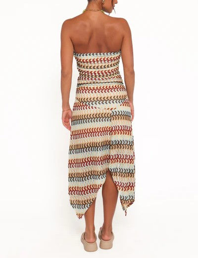 Midi Dress in Multi Stripe