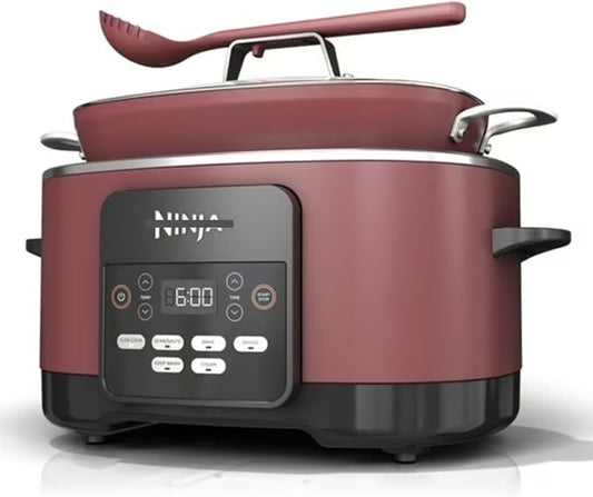 Ninja Multi-Function Cooking Pot, 8.5 Quart, 11-in-1 Multi-Function Cooking Pot, Slow Cooker, Steamer, Glass Lid Integrated Cooking Utensils, Non-stick, Oven-safe, Maximum Heat Resistance 500°F.