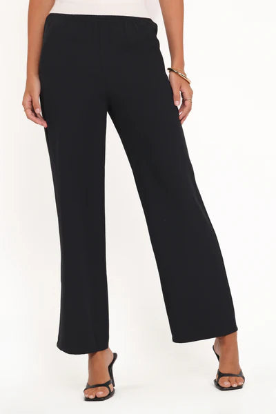 Crepe Wide Leg Pant in black
